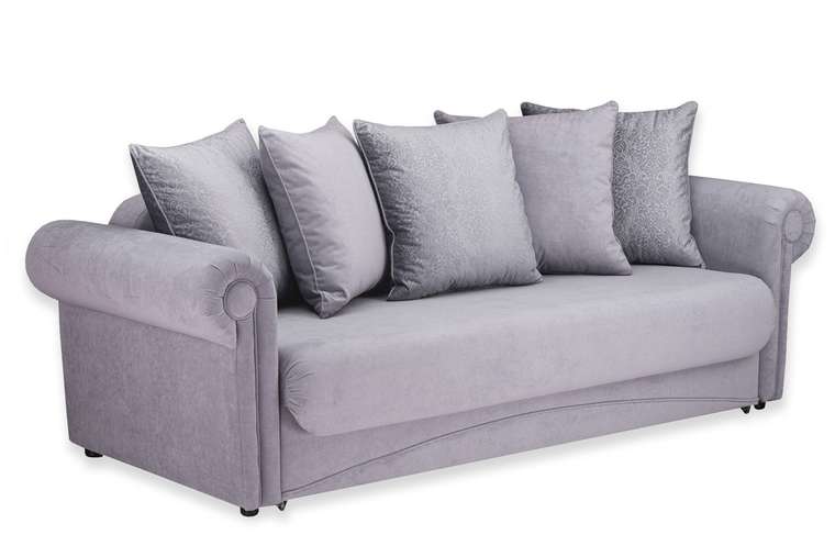Прямой диван-кровать Шеридан серо-фиолетового цвета