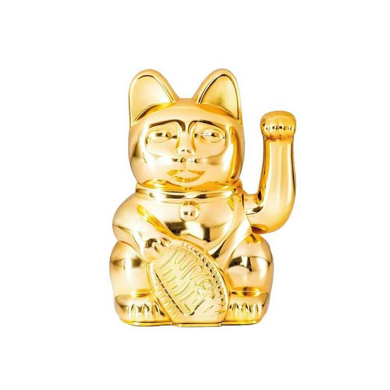 Декоративная фигурка-статуэтка Lucky Cat M ярко-золотого цвета