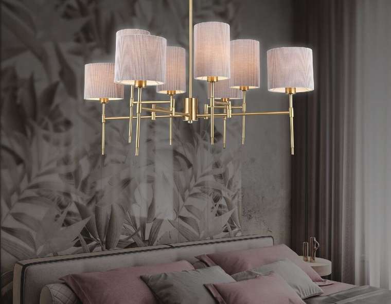 Люстра на штанге Heigh Light LH72383 (ткань, цвет серый)