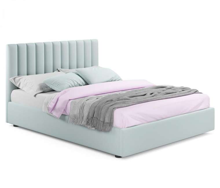 Кровать Olivia 160х200 с ортопедическим основанием мятного цвета