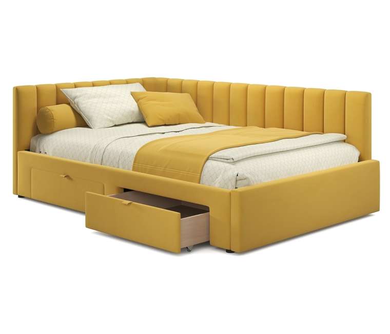 Кровать Milena 120х200 желтого цвета без подъемного механизма