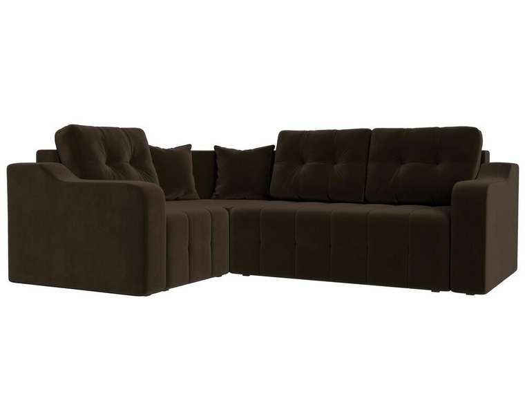 Угловой диван-кровать Кембридж коричневого цвета левый угол