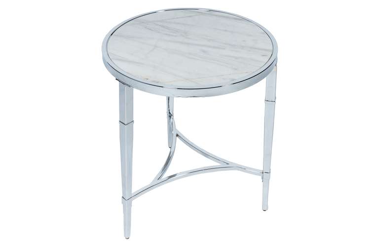 Кофейный столик Glossy с основанием серебряного цвета