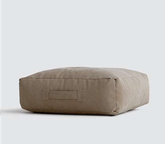 Пуф-подушка из натурального хлопка серо-коричневого цвета