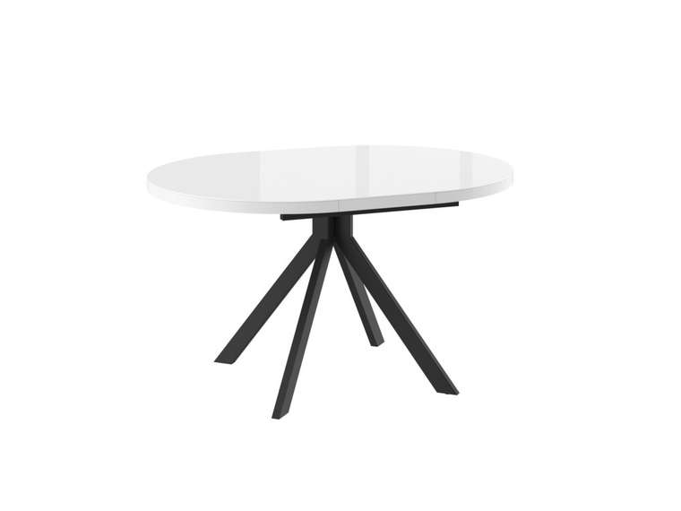 Раскладной обеденный стол Рондо бело-черного цвета