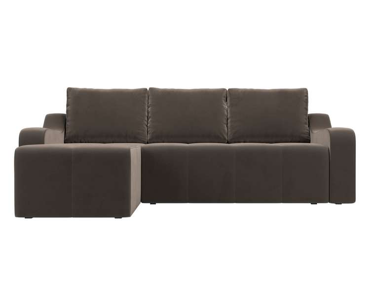Угловой диван-кровать Элида коричневого цвета левый угол