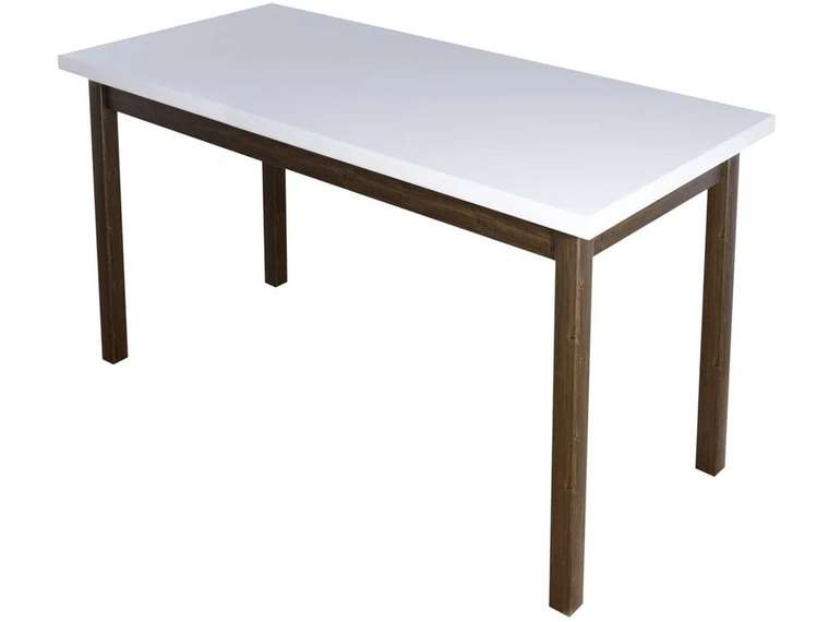 Стол обеденный Классика 130х70 бело-коричневого цвета