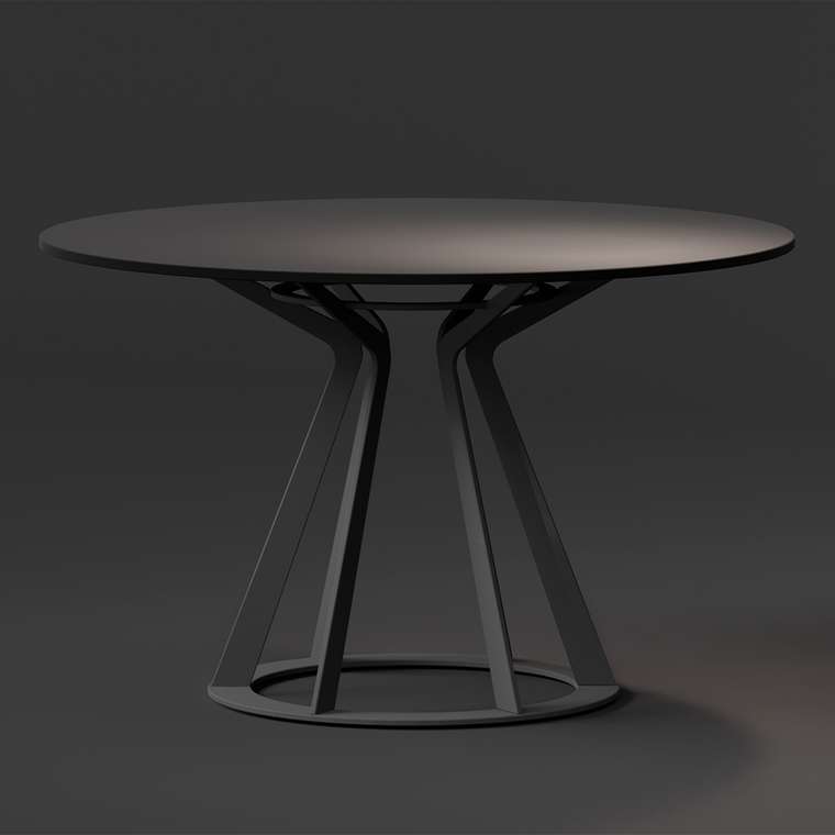 Обеденный стол Mercury темно-серого цвета на черной опоре