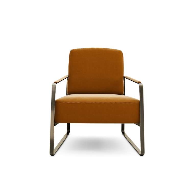 Кресло из велюра Zoleika коричневого цвета 