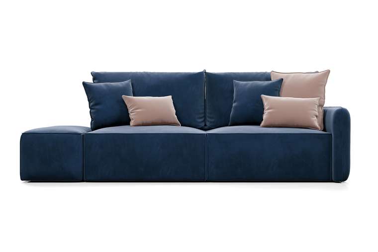 Прямой диван-кровать Портленд синего цвета