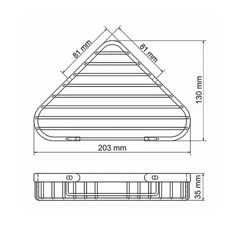 Полка металлическая K-733 BRUSHED золотого цвета