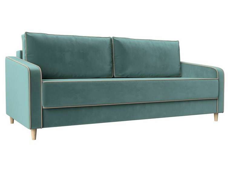 Прямой диван-кровать Варшава бирюзового цвета
