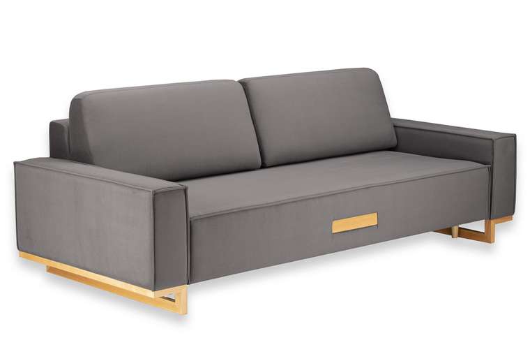 Прямой диван-кровать Лофт Комфорт серого цвета