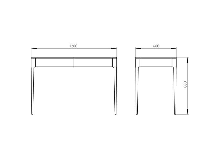 Стол письменный Type oak 120 молочного цвета