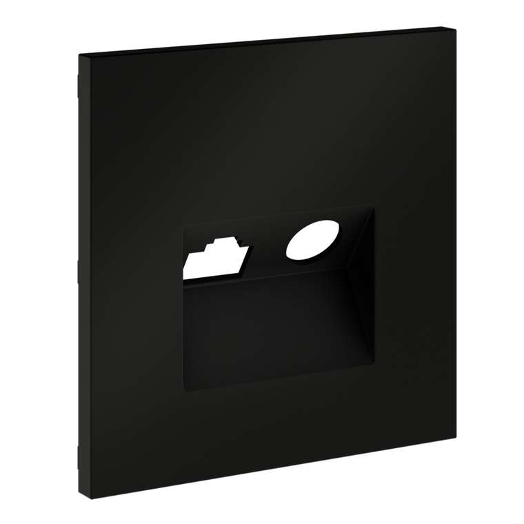 Накладка для розетки TV+RJ45 кат. 6, S70 (черный матовый)