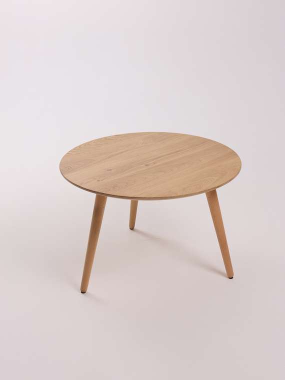 Стол журнальный круглый D58 цвет шпон дуб натуральный