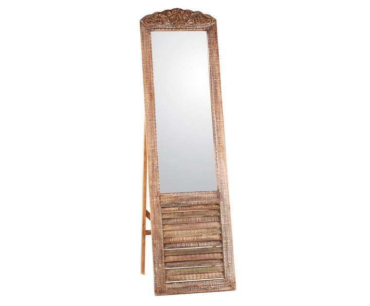 Напольное зеркало с деревянной рамой