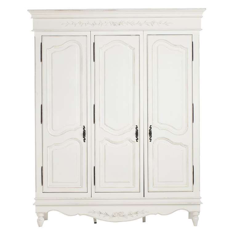 Шкаф платяной трехдверный Марсель белого цвета