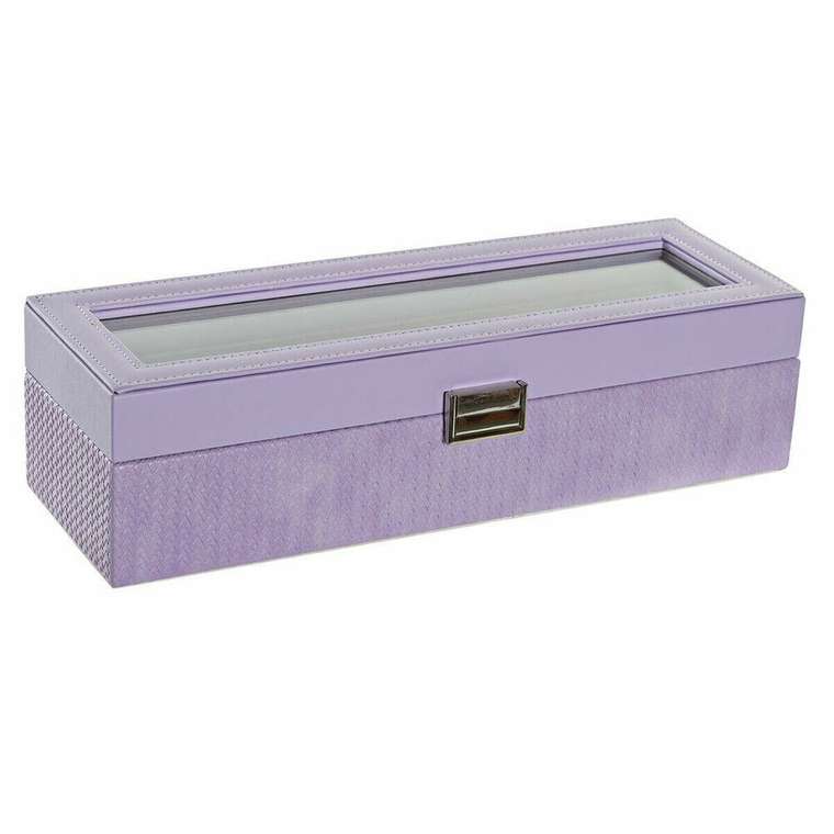 Шкатулка 8424001859894 33 x 11 x 9 cm Стеклянный Лиловый Полиуретан