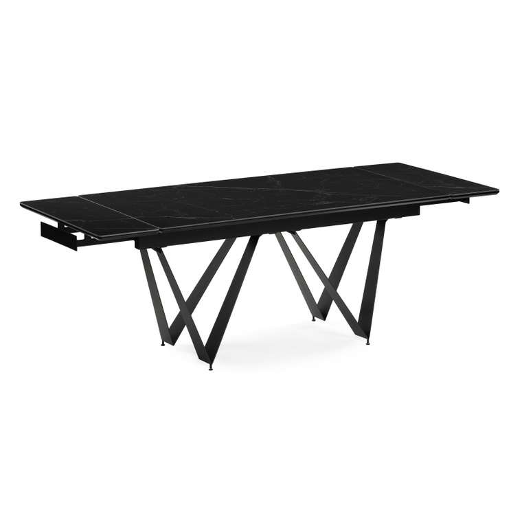 Раздвижной обеденный стол Марвин 160х90 черного цвета