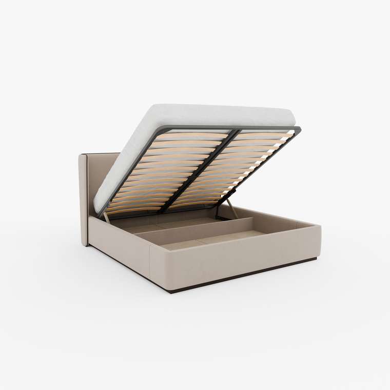 Кровать Aurora 200х200 бежевого цвета с подъемным механизмом