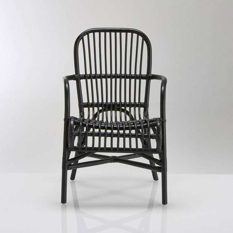 Кресло ротанговое Malu черного цвета