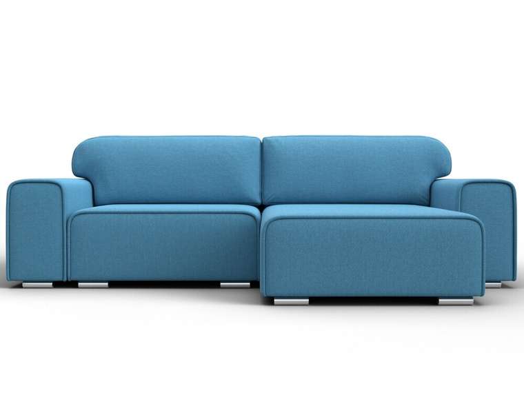 Угловой диван-кровать Лига 029 голубого цвета правый угол