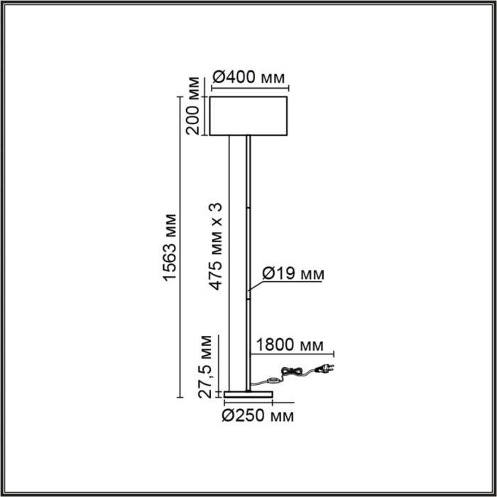 Торшер Lumion Nikki 8250/2F никель/бежевый, металл/текстиль Е27 2*60W 220V
