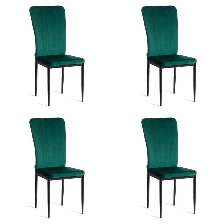 Набор из четырех стульев Verter зеленого цвета