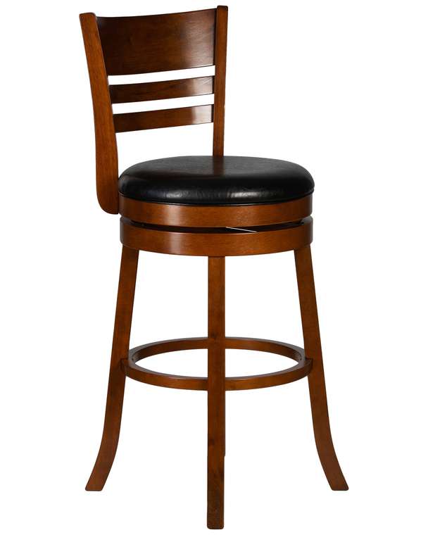Вращающийся полубарный стул William черно-коричневого цвета
