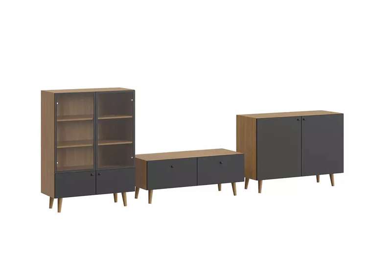 Комплект мебели для гостиной Frida 7 черно-бежевого цвета