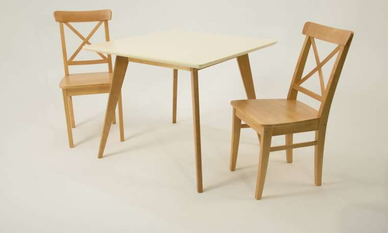 Обеденная группа Сканди 90 бежево-коричневого цвета