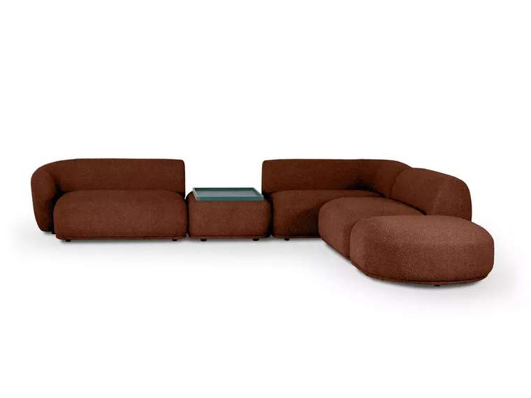 Угловой модульный диван Fabro коричневого цвета