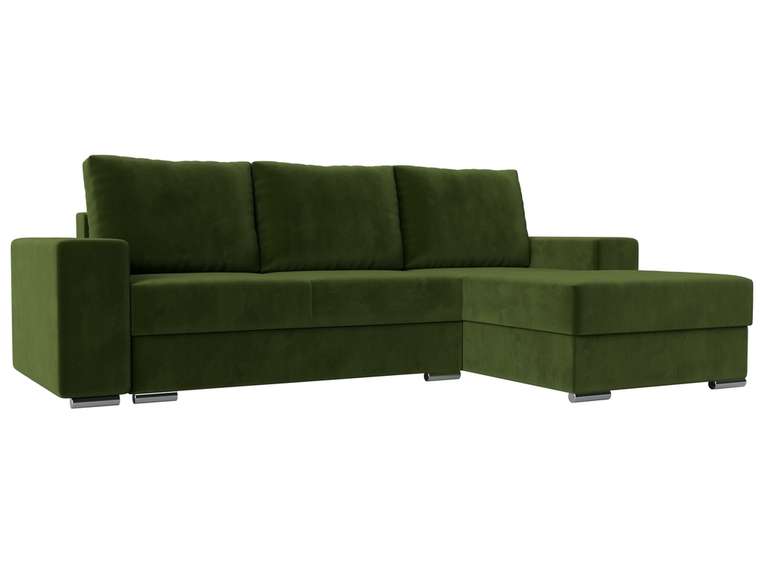 Угловой диван-кровать Дрезден зеленого цвета правый угол