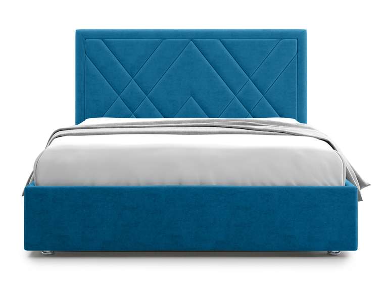 Кровать Premium Milana 2 180х200 синего цвета с подъемным механизмом
