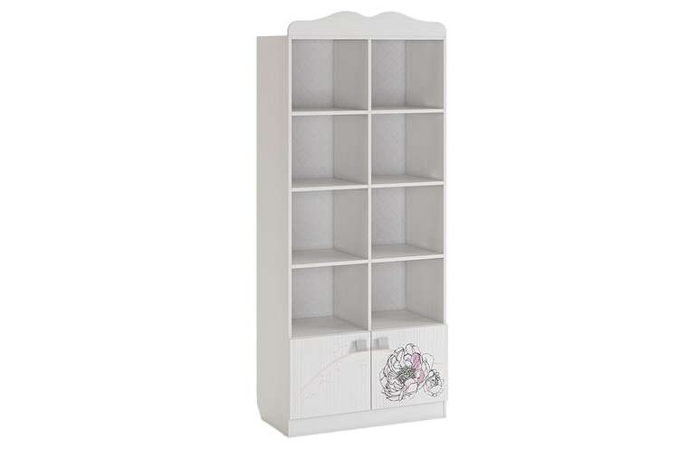 Книжный шкаф Фэнтези серо-белого цвета