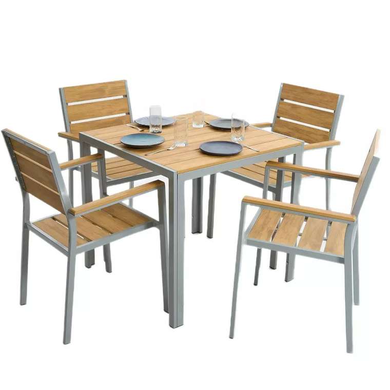 Набор садовой мебели Лиссабон 80 серо-бежевого цвета