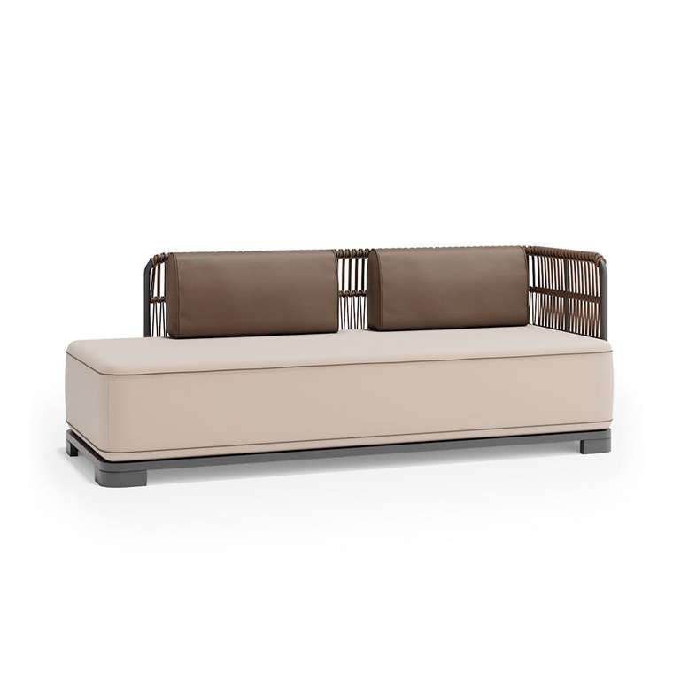 Модульная софа Фиджи цвет бежевый-кофе правая