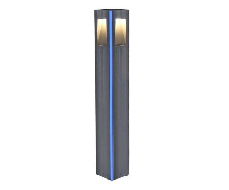 Светильник уличный серый 220V w12*12 h80 Led 4*3W (4000K) Декоративная подсветка синяя.