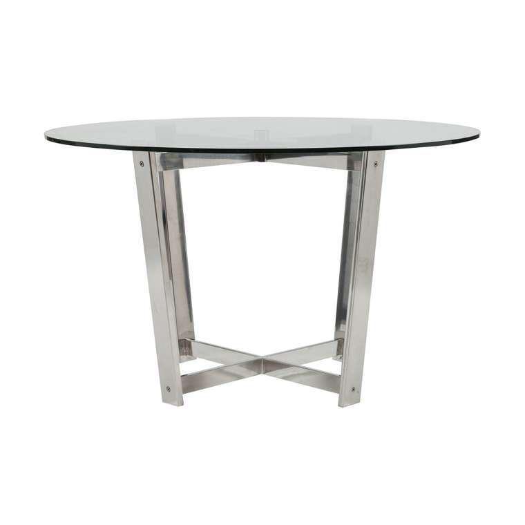 Стеклянный кофейный столик "Kmarine" с металлическим основанием 