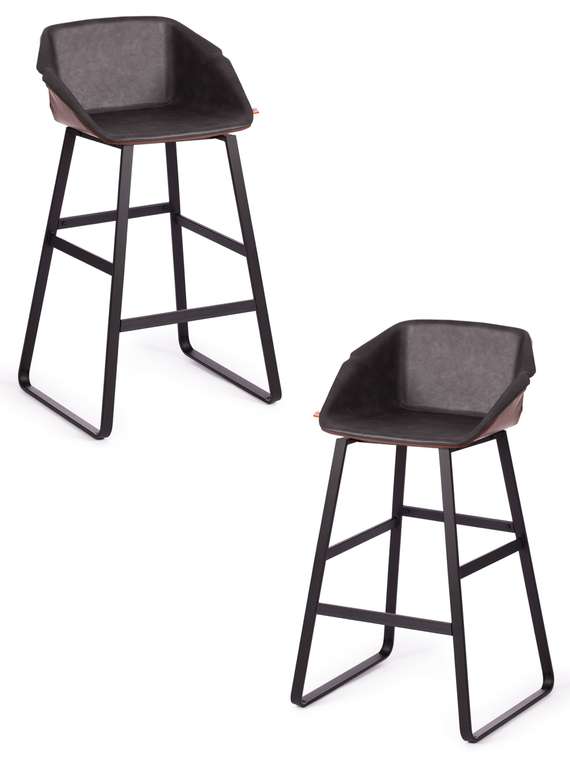 Комплект из двух барных стульев Doro серо-коричневого цвета