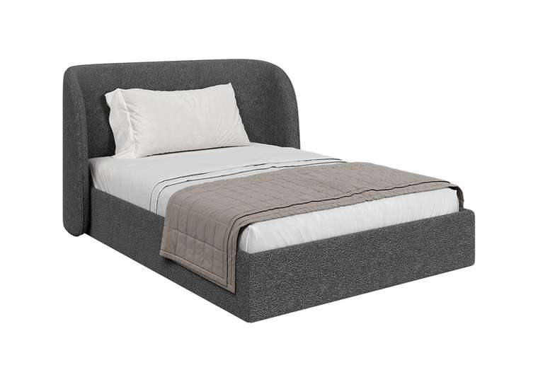 Кровать Classic 140х200 темно-серого цвета с подъемным механизмом