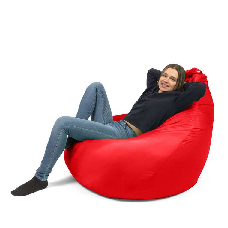 Кресло-мешок Груша XXXXL красного цвета