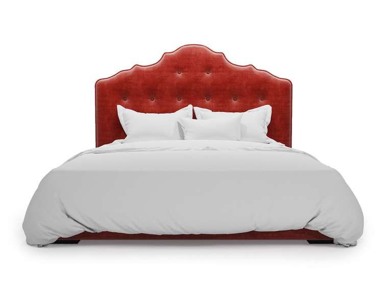 Кровать "Annabelle" Красная Замша 160х200