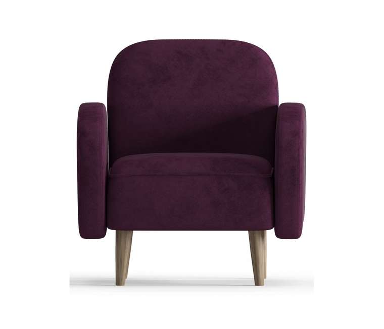 Кресло из велюра Бризби фиолетового цвета