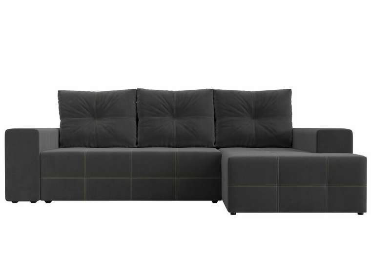 Угловой диван-кровать Перри серого цвета правый угол
