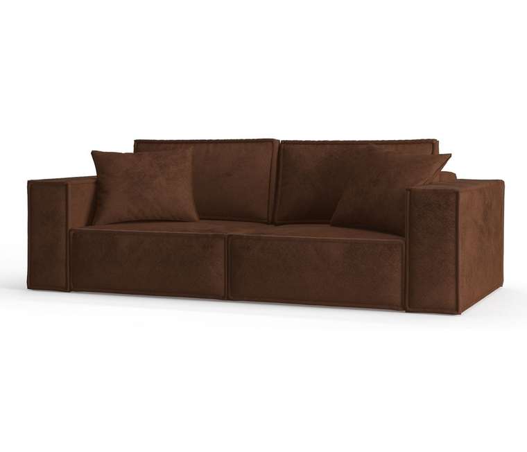 Диван-кровать из велюра Ли Рой коричневого цвета