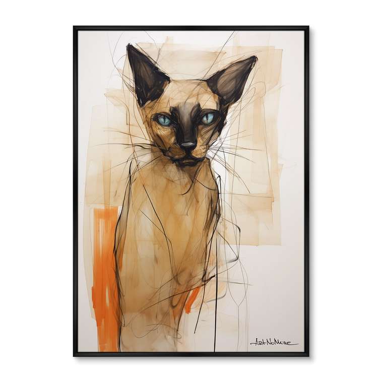 Репродукция картины Siamese cat in color, 2024г.