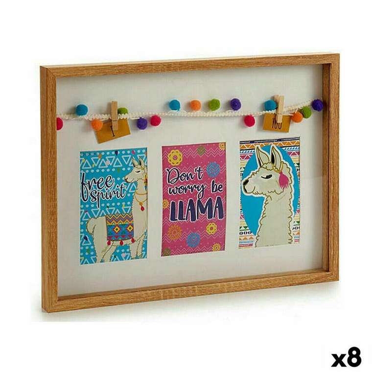 Настенные рамки Кисточки пламя Разноцветный Деревянный 30 x 3 x 41 cm (8 штук)