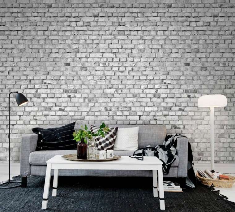 Дизайнерские обои Brick Wall white